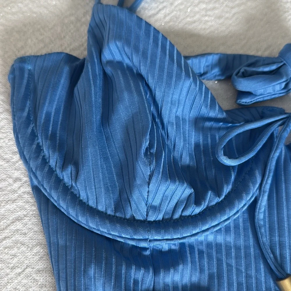 VITAMIN A Ada Underwire One Piece - Chambray EcoRib, Size Medium, $196